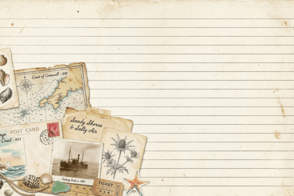 Download Vintage Floral Lined Journal Page - Lined Collection