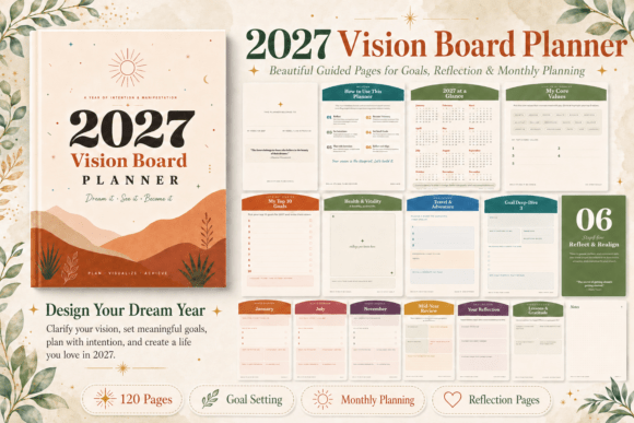 Download 2027 Vision Board Planner - Premium Bundle