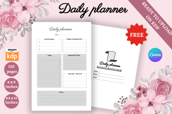 Download FREE KDP Interior Daily Planner - Daily planner Collection