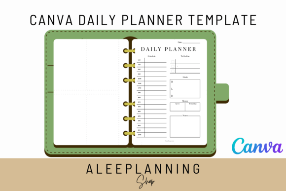 Download Canva Daily Planner Page Template - Daily planner Collection