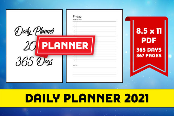 Download Daily Planner 2021 8.5x11 KDP Interior - Daily planner Collection