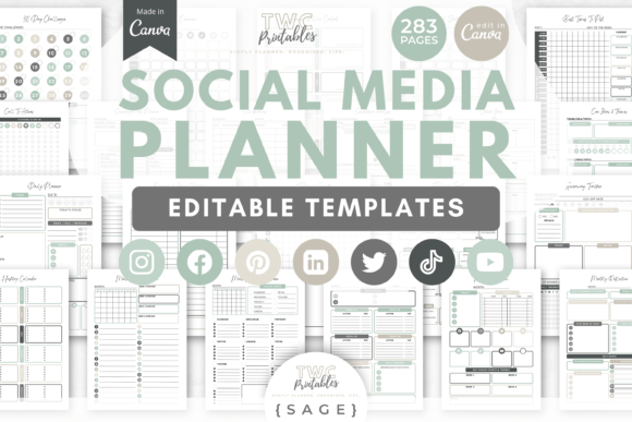 Download Social Media Planner Canva Templates 6 - Premium Bundle