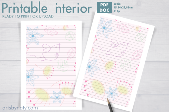 Download Birds and Flowers Overlay Lined Journal. - Lined Collection