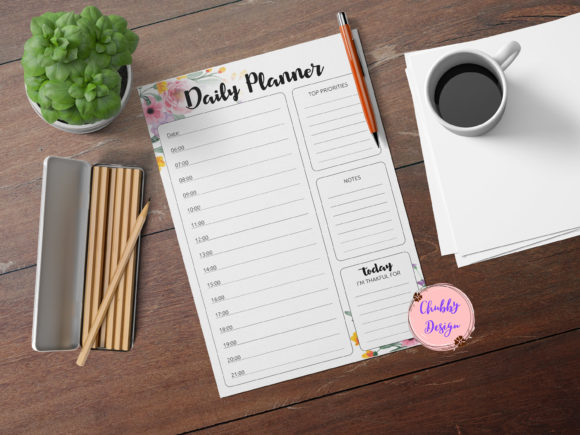 Download Floral Daily Planner Page | Printable - Daily planner Collection