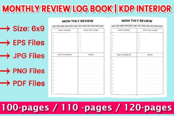 Download Monthly Review Log Book | KDP Interior - Premium Resources