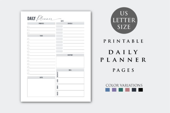 Download Letter Size Daily Planner Inserts - Daily planner Collection